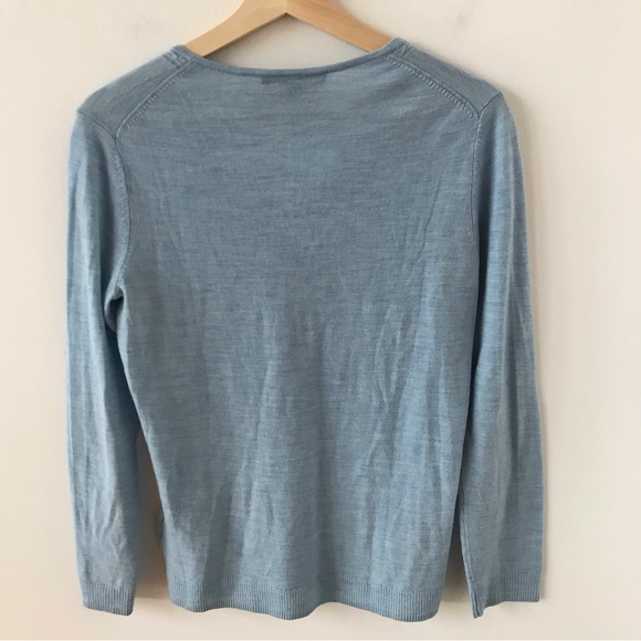 Brooks Brothers baby blue long sleeve merino wool sweater - Picture 4 of 7